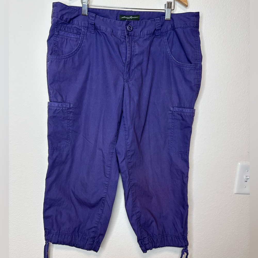 Eddie Bauer Purple 100% Cotton Capri Pants Women’s 12